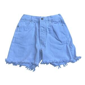 M1-131 BAILEY RAY Women's Denim Shorts Frayed White XS/Small